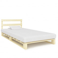 vidaXL Cadru de pat din paleți, 90 x 200 cm, lemn masiv de pin foto