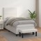 vidaXL Pat box spring cu saltea, alb, 100x200 cm, piele ecologică 3137588