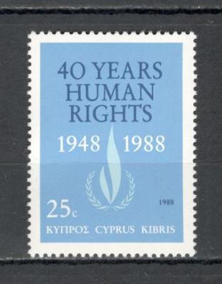 Cipru.1988 40 ani Declaratia drepturilor omului SC.15 foto