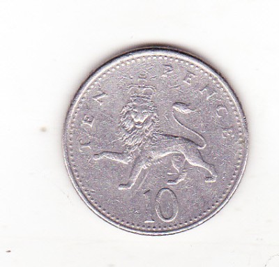 bnk mnd Marea Britanie Anglia 10 pence 1992 foto
