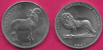 C10 CONGO D R 25 cent 2002 UNC foto