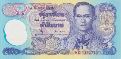 Bancnota Thailanda 50 Baht (1996) - P99 UNC ( polimer ) foto