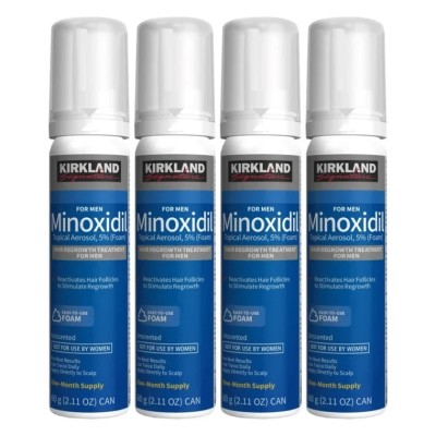Minoxidil 5% Spumă Kirkland pentru bărbați, Tratament pentru creșterea părului, 4 flacoane foto