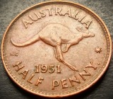 Moneda istorica HALF PENNY - AUSTRALIA, anul 1951 * cod 4383, Australia si Oceania