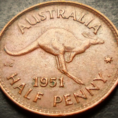 Moneda istorica HALF PENNY - AUSTRALIA, anul 1951 * cod 4383