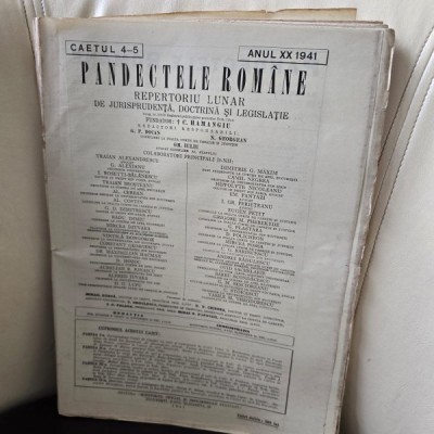 Pandectele Romane Caietul 4-5 Anul XX 1941 foto