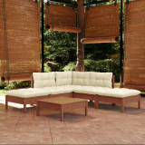Set mobilier gradina cu perne, 6 piese, maro miere, lemn de pin GartenMobel Dekor, vidaXL