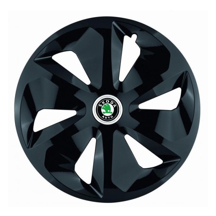 Set 4 Capace Roti Roco Negru R14, pentru Skoda