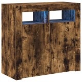 Cumpara ieftin Dulap cu lumini LED, stejar fumuriu, 80x35x75 cm