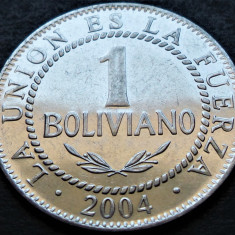 Moneda exotica 1 BOLIVIANO - BOLIVIA, anul 2004 * cod 2846