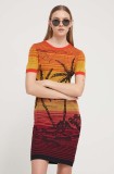 Desigual rochie culoarea portocaliu, mini, mulată