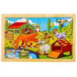 Cumpara ieftin Puzzle lemn, 24 piese, Ferma animalelor 1, Oem