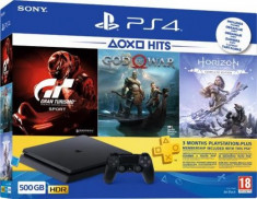 Consola PlayStation 4 Slim 500GB SH (Second Hand)+ Gran Turismo Sport + God of War + Horizon Zero Dawn Complete foto