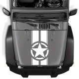 Sticker auto off road army star, 90x43 cm, alb, folie oracal, autocolant exterior rezistent uv