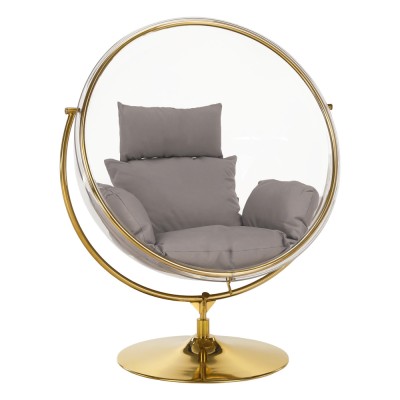 Scaun suspendat cu suport, transparent/ auriu/ gri, BUBBLE TIP 2 foto
