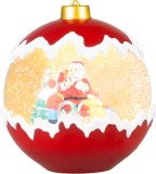 Decoratiune de Craciun LED MagicHome, glob cu Mos Craciun, 15 cm