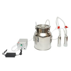 Aparat de muls portabil 60W cu 1 post pentru vaci, bidon inox 14L foto