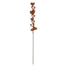 Decoratiune gradina metal maro Inimioare 6x1x28 cm