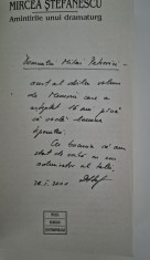 Carte cu autograf Mircea Stefanescu Amintirile unui dramaturg