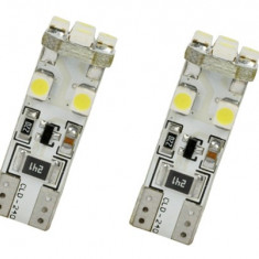 Becuri auto Vecta 12V T10 W2.1x9.5d 5W cu 8 leduri SMD 3528SMD Canbus , fara eroare in bord , alb Kft Auto