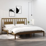 VidaXL Cadru de pat, maro miere, 200x200 cm, lemn masiv de pin 3104086