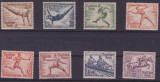 Deutsche Reich 1936-Olimpiada de vara-serie de 8 timbre cu SARNIERA, Nestampilat