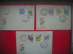 HOPCT PLIC FDC 2837 SET 3 PLICURI PLANTE SUBACVATICE 1966 -ROMANIA foto