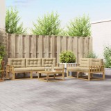 vidaXL Set de canapele de exterior cu pernă 6 pcs Alb și Bej 3386057