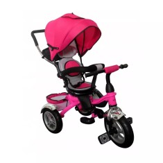 Tricicleta Copii Cu Pedale Si Maner De Impins Roz