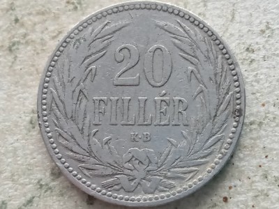 UNGARIA-20 FILLER 1893 foto