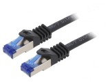 Patch cord S/FTP CAT6a Cu LSZH Negru 0.25m