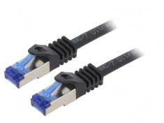 Patch cord S/FTP CAT6a Cu LSZH Negru 0.25m foto
