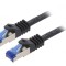 Patch cord S/FTP CAT6a Cu LSZH Negru 0.25m