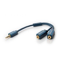 Cablu adaptor Profesional splitter Jack 3.5 mm x2 OFC cupru ecranat 10cm Clicktronic foto