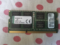 Memorie Ram Kingston 8GB 1600 Mhz DDR3 Laptop. foto