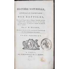 HISTOIRE NATURELLE, GENERALE ET PARTICULIERE DES REPTILES par F. M. DAUDIN, TOM. I - PARIS, 1802