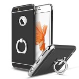Husa Apple iPhone 6 6S MyStyle Elegance Luxury 3in1 Ring Neagra, Protectie Socuri, Praf, Zgarieturi, Carcasa Policarbonat