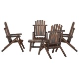 vidaXL Set mobilier de grădină, 5 piese, lemn masiv de molid 3185520