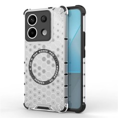 Husa transparenta Xiaomi Redmi Note 13 Pro 5G Techsuit HoneyComb Shield MagSafe, alb foto