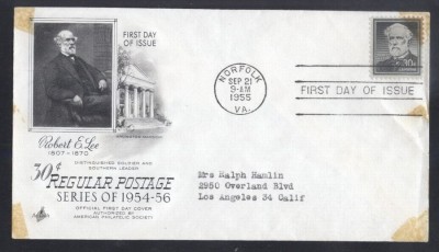 United States 1955 Definitives Robert E Lee FDC K.536 foto