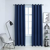 Gossi draperii opace cu inele metalice, 2 buc, albastru, 140 x 245 cm
