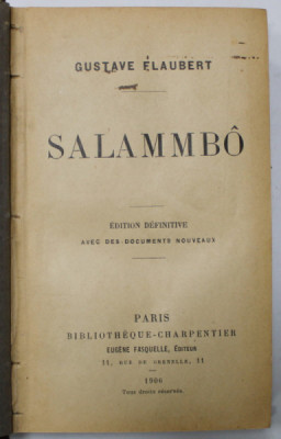 SALAMMBO par GUSTAVE FLAUBERT , 1906 foto