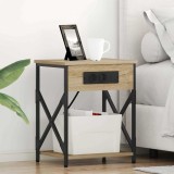 VidaXL Dulap de noapte cu sertar 2 pcs Stejar sonoma 41 x 31 x 51 cm