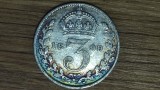 R08 Anglia Marea Britanie - moneda argint 925 - 3 pence threepence 1899 - Victoria - superba patina curcubeu !, Europa