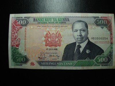 KENYA 500 SHILLINGI 1989 foto