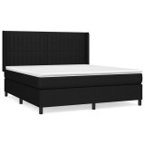 Cumpara ieftin Pat box spring cu saltea, negru, 160x200 cm, textil