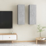 VidaXL Comode TV, 2 buc., gri beton, 30,5x30x90 cm, lemn prelucrat