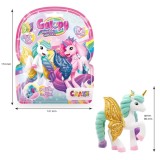 Craze - Galupy figurina Unicorn curcubeu cu aripi sclipitoare si coroana