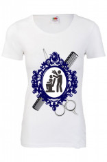 TRICOU PERSONALIZAT DAMA IMPRIMEU DTG&amp;quot; HAIRSTYLIST&amp;quot; foto