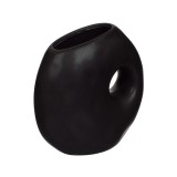 Vaza decorativa din ceramica, Design contemporan, Negru, 15x7x15 cm, ATU-083758, Oem